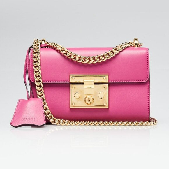 Gucci Fuchsia Leather Padlock Small Shoulder Bag - Picture 1 of 11